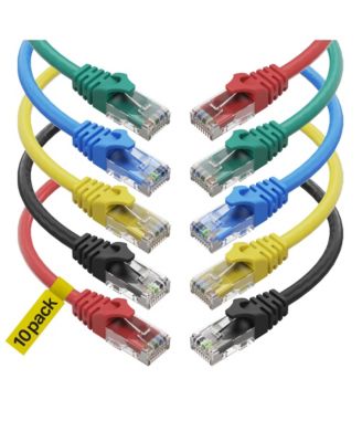 Cat 6 Ethernet Cable 10-Pack High Speed LAN Internet Cord