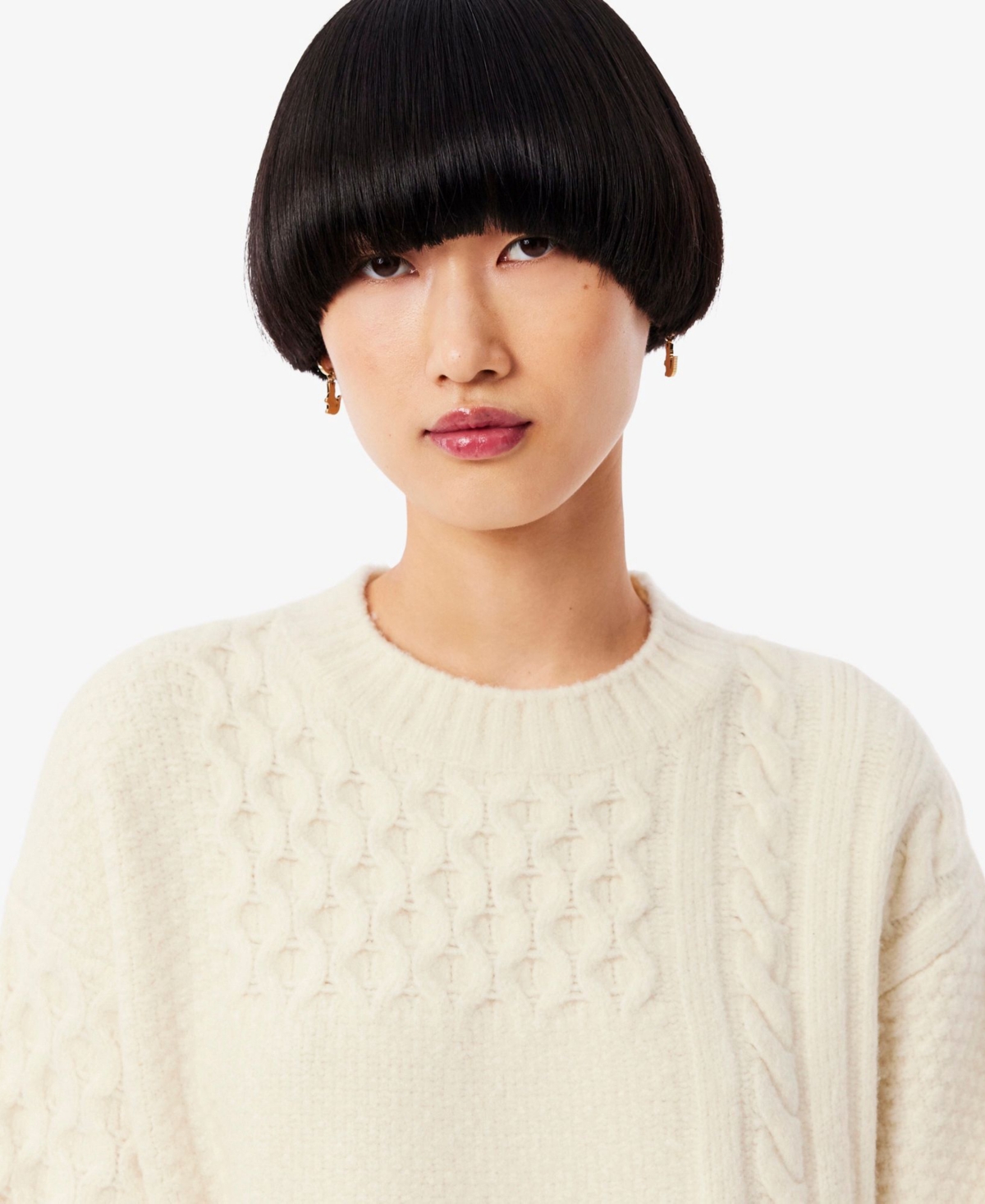 Lacoste Usa Women's Oversized Knit Sweater In Brown