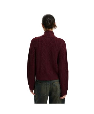 Women's Cable Knit Bomber