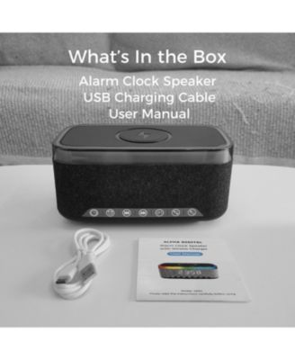 10W Bluetooth Stereo Speaker-Alarm Clock, Wireless Charging, RGB light