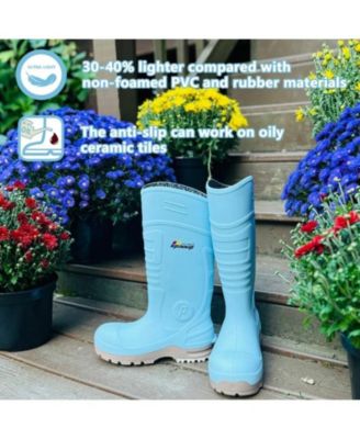 Women's CSA Approved Safety Boots - Waterproof PU Steel Toe Rubber Boots ASTM F2413-18 Acid & Oil Resistant