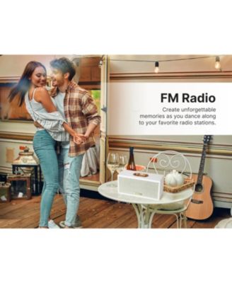 VAS-3003 Portable Bluetooth Speaker with Radio and USB Reader - Cream