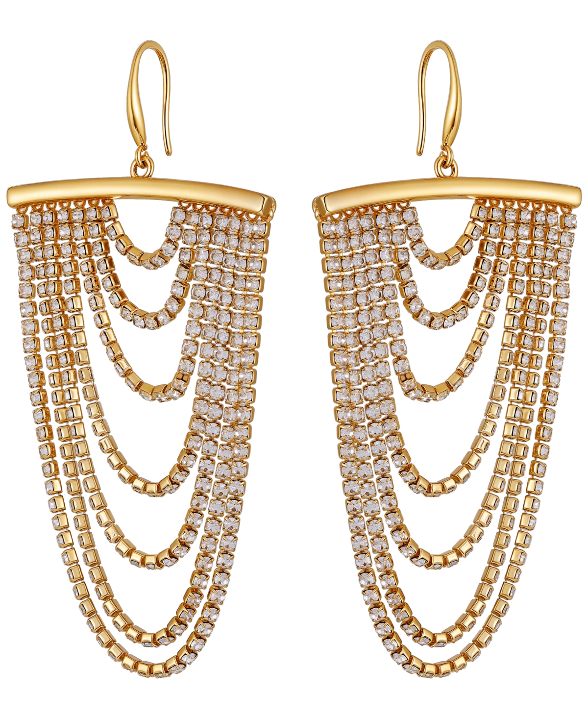 Guess Rhinestones Tassel Drop Earrings (also Silver-Tone)