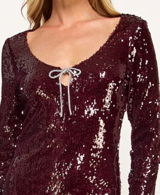 Women's Long Sleeve Sequin Bodycon Dress