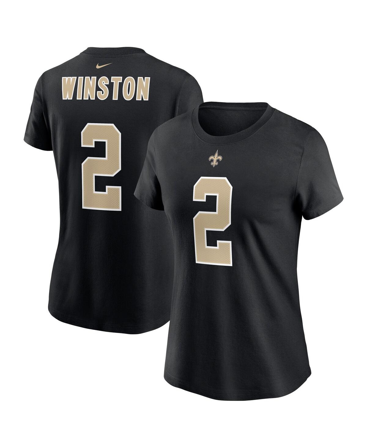 Nike Women's Jameis Winston Black New Orleans Saints Name Number T-shirt In Black