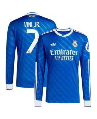 adidas - Men's Vinicius Junior Blue Real Madrid 2025/26 Third Replica Long Sleeve Player Jersey