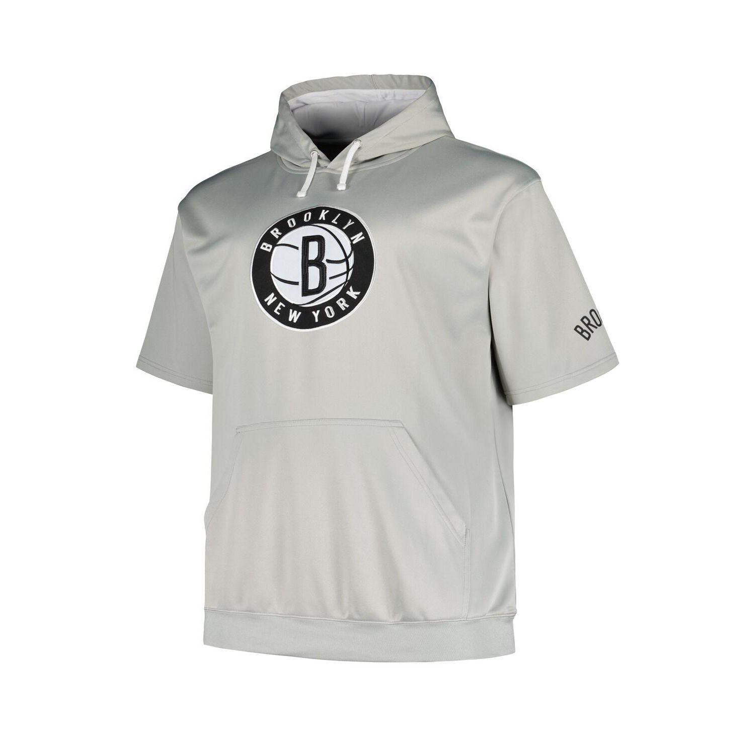 Men's Silver Brooklyn Nets Big & Tall Logo Pullover Hoodie