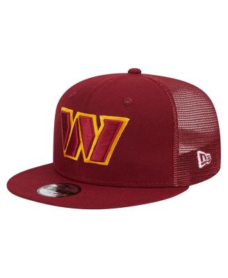 New Era - Big Boys and Girls Burgundy Washington Commanders Main Trucker 9FIFTY Snapback Hat