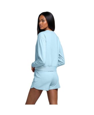 Women's 2-Piece Light Blue North Carolina Tar Heels Elevation Tri-Blend Long Sleeve Top and Short Set
