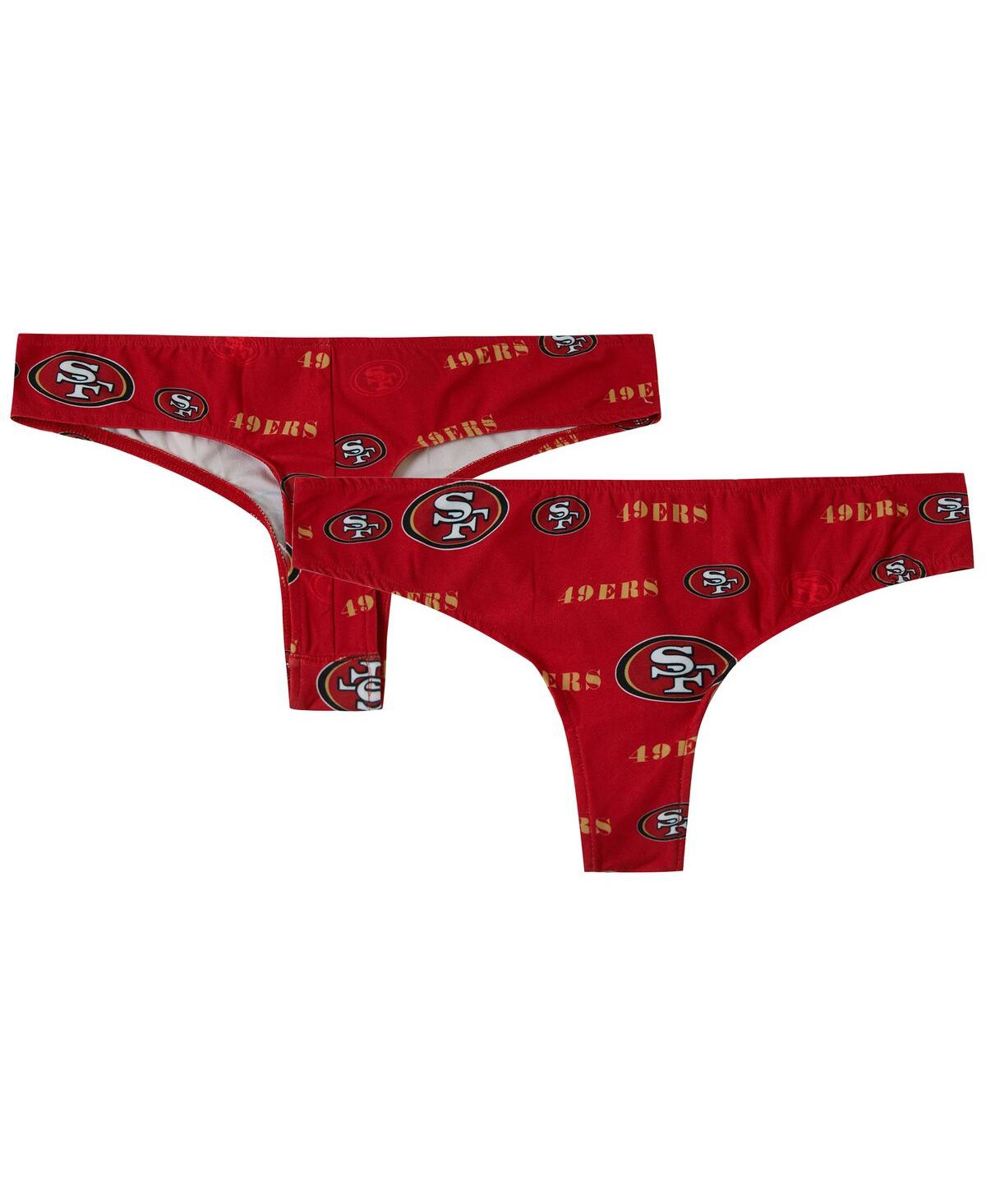 Concepts Sport Women's Scarlet San Francisco 49ers Mosaic All Over Print Thong In Red