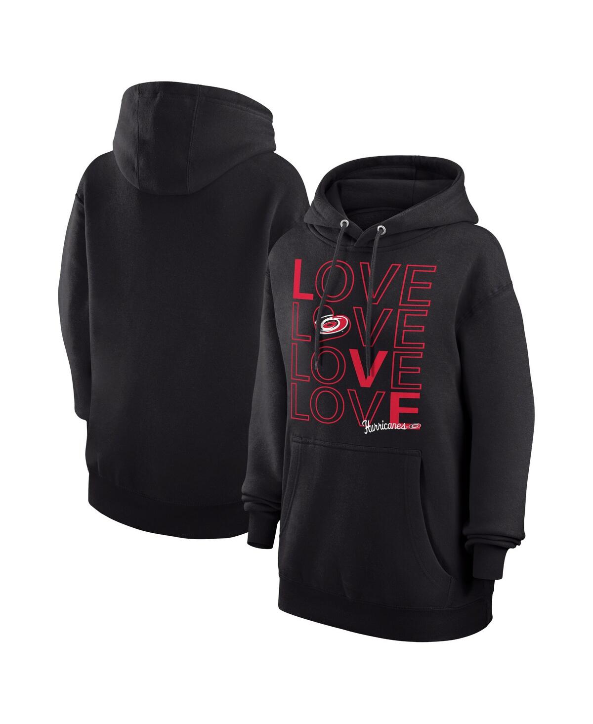 G-iii 4her By Carl Banks Women's Black Carolina Hurricanes Hockey Love Fleece Pullover Hoodie In Black