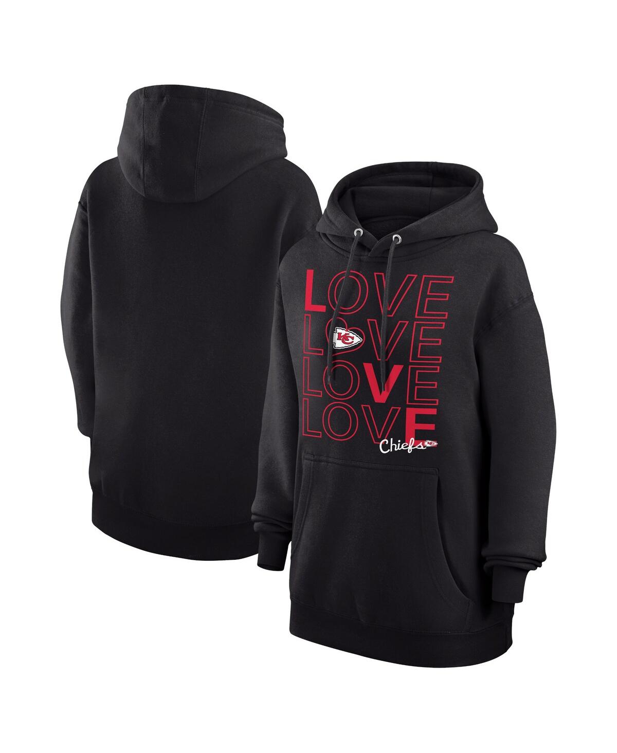 G-iii 4Her by Carl Banks Women's Black Kansas City Chiefs Love Graphic Pullover Hoodie