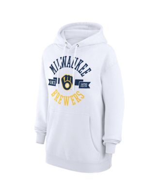 Women's White Milwaukee Brewers City Graphic Pullover Hoodie