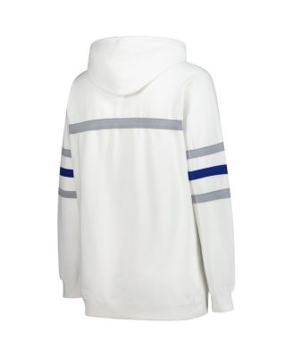 Women's White Buffalo Bills Plus Size Head Coach Throwback Pullover Hoodie