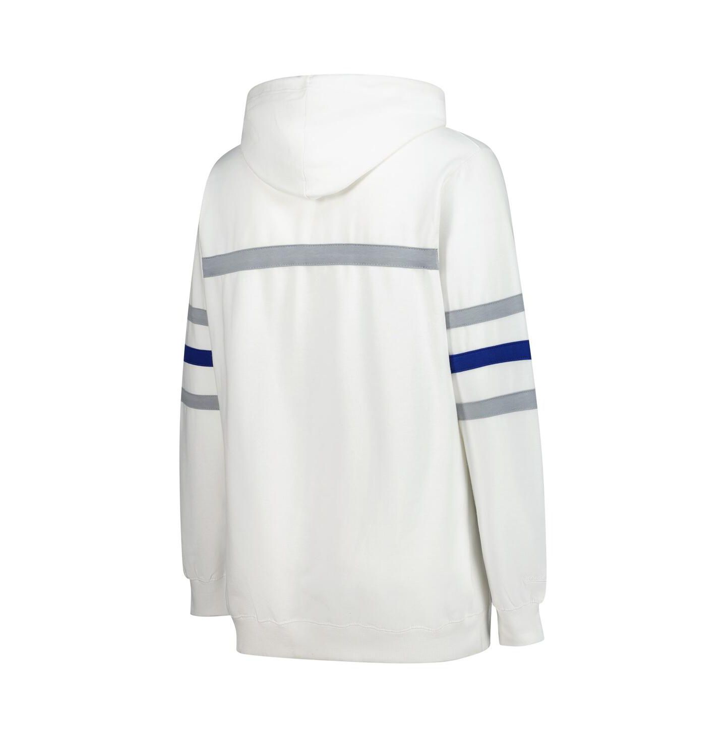 Женское худи Mitchell & Ness White Buffalo Bills Plus Size Head Coach Throwback Pullover — фото 2