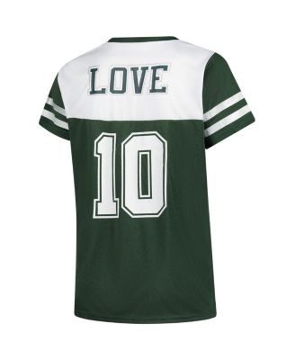 Women's Love White Green Bay Packers Plus Size Bling Raglan V-Neck T-Shirt