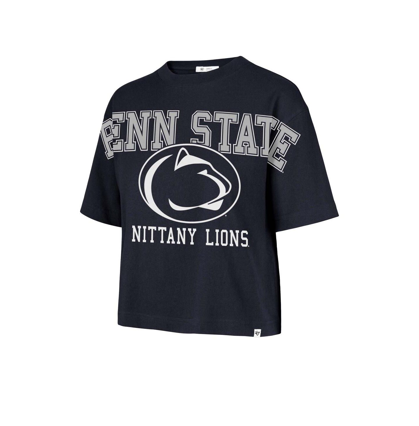 Женская футболка '47 Brand Navy Penn State Nittany Lions Outreach City Relaxed Cropped — фото 2
