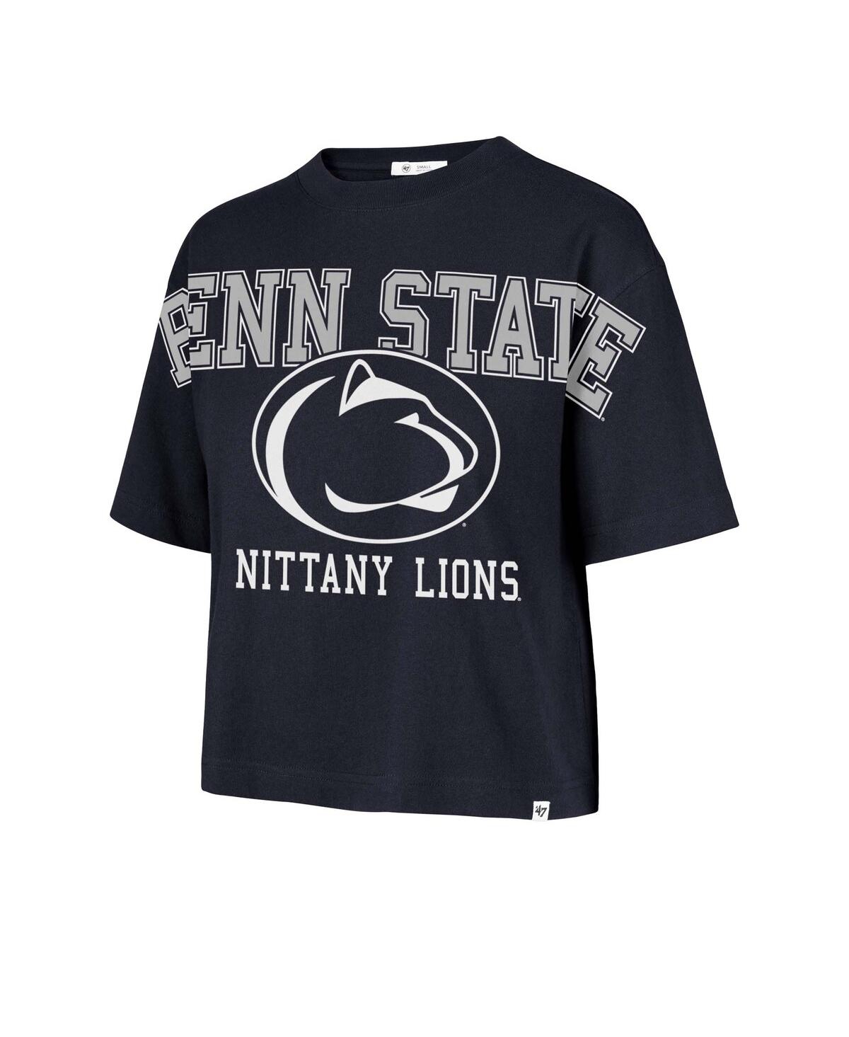 47 Brand Women's Navy Penn State Nittany Lions Outreach City Relaxed Cropped T-shirt In Blue