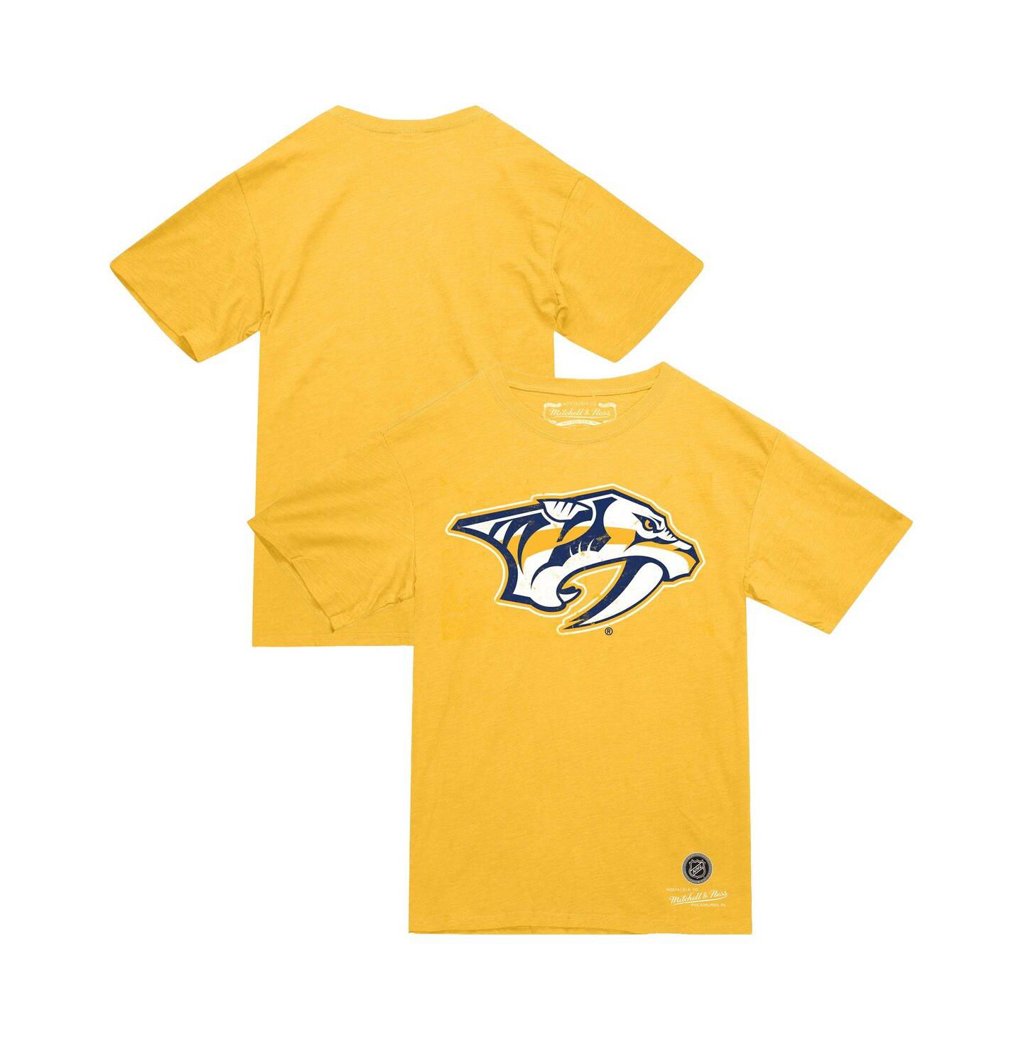 Мужская футболка Mitchell & Ness Gold Nashville Predators Heritage — фото 1