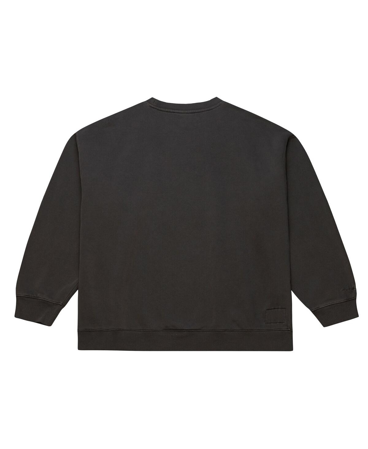 Mitchell & Ness Men's Black Oakland Raiders Downtown Crew Logo Sweatshirt In Black