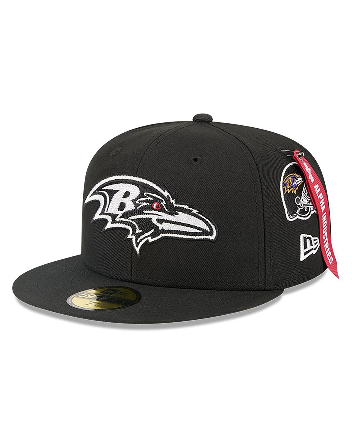 New Era X Alpha Industries Men's Black Baltimore Ravens 59fifty Fitted Hat In Black