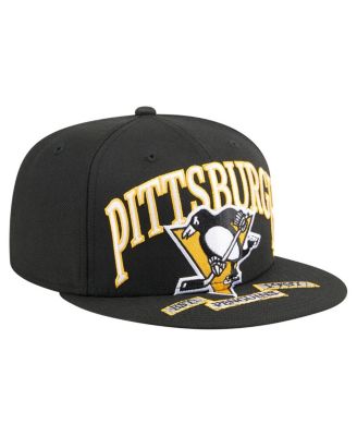Men's Black Pittsburgh Penguins Oversized Arch 59Fifty Fitted Hat