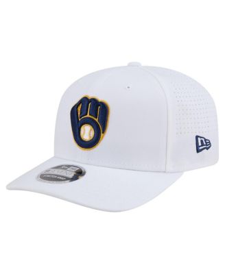 New Era - Men's White Milwaukee Brewers COOLERA 9SEVENTY Adjustable Hat