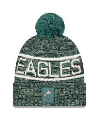 New Era - Men's Midnight Green Philadelphia Eagles 2025 Sideline Cold Weather Cuffed Knit Hat with Pom