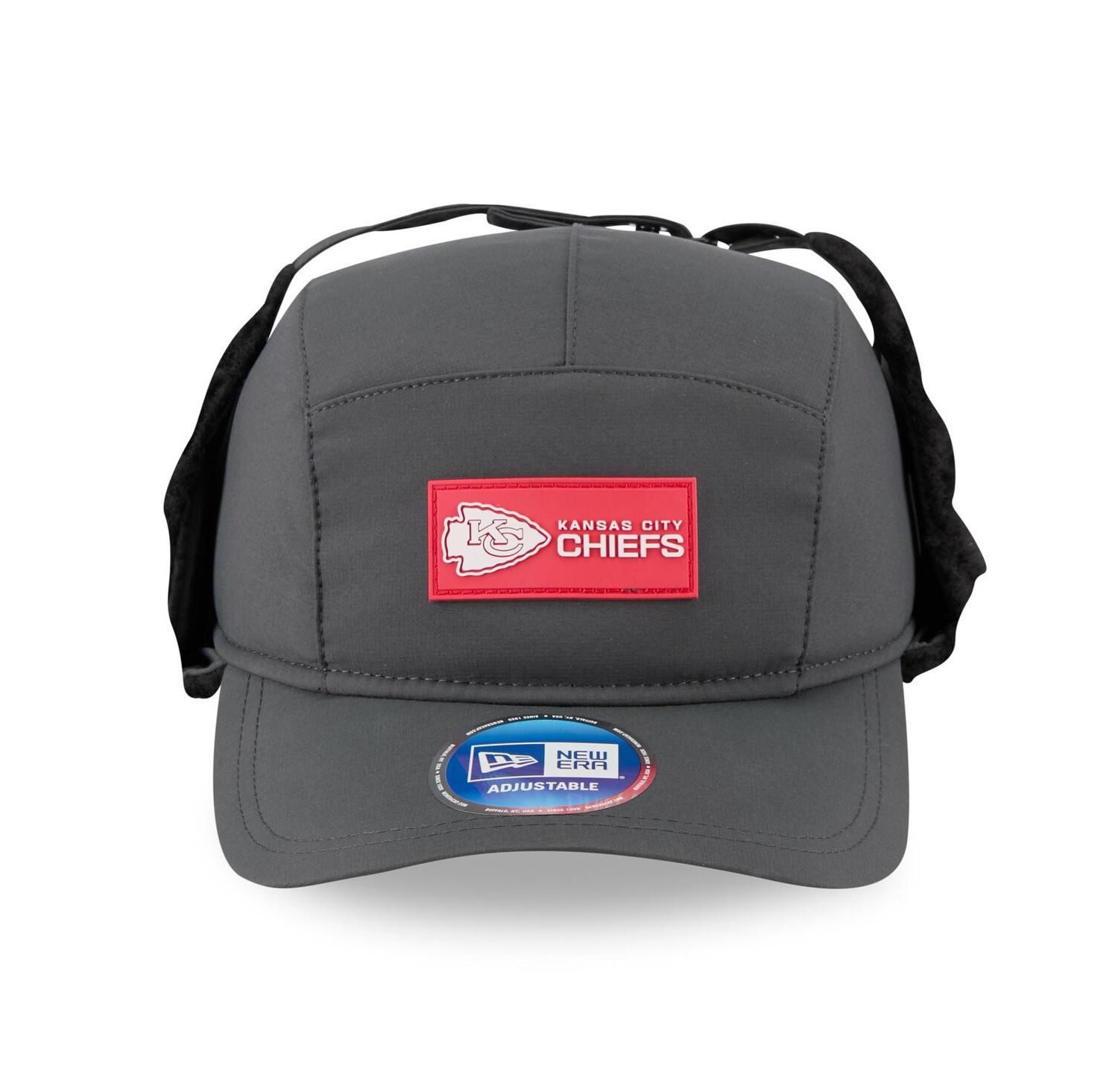 Men's Charcoal Kansas City Chiefs 2025 Sideline Cold Weather Runner Dog Ear Adjustable Hat