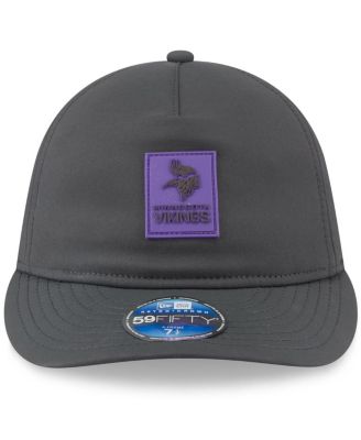 Men's Charcoal Minnesota Vikings 2025 Sideline Cold Weather Retro Crown 59FIFTY Fitted Hat