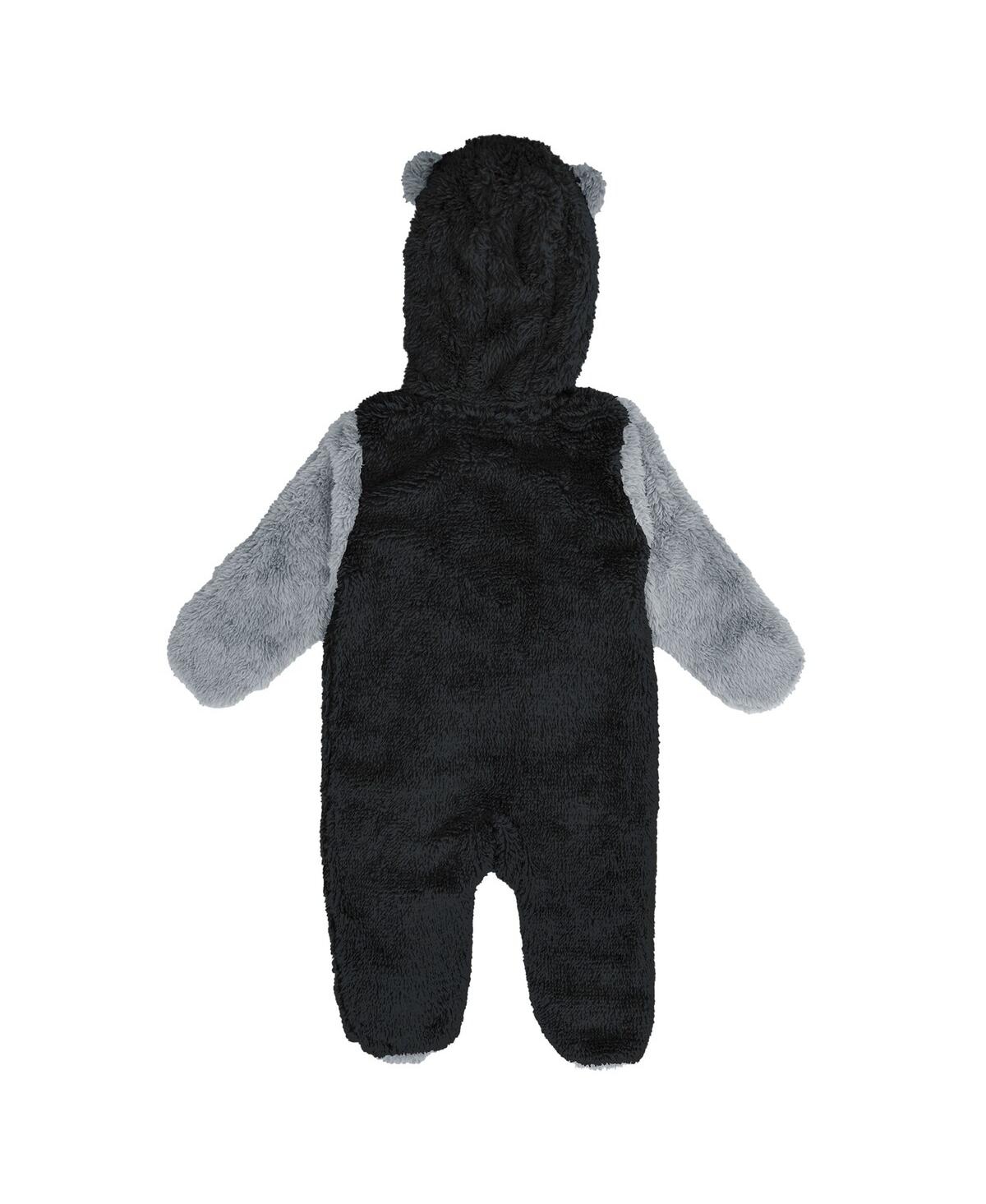 Outerstuff Baby Boys And Girls Newborn Black Los Angeles Kings Stay Napping Fleece Bunting Full-zip Sleeper In Black