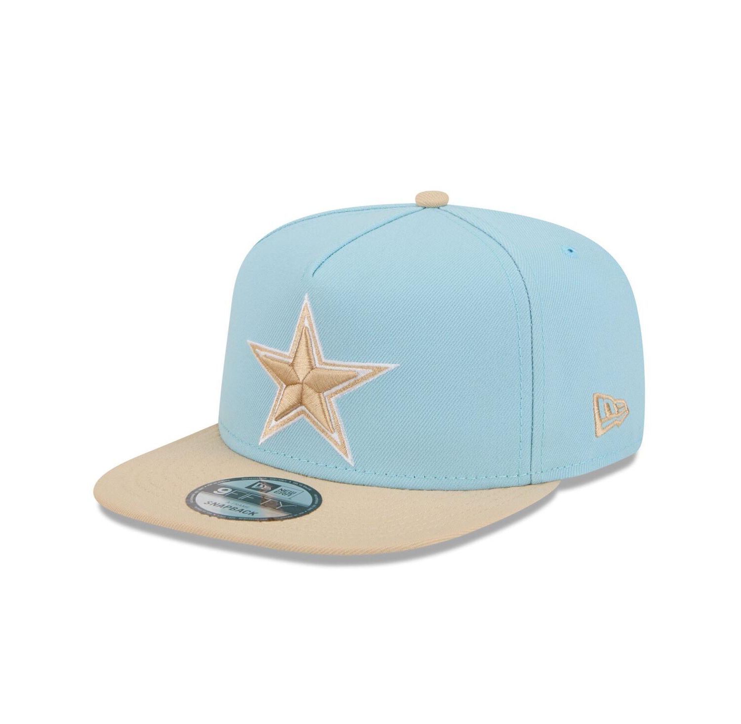 Men's Light Blue/Brown Dallas Cowboys Two-Tone Color Pack A-Frame 9FIFTY Snapback Hat