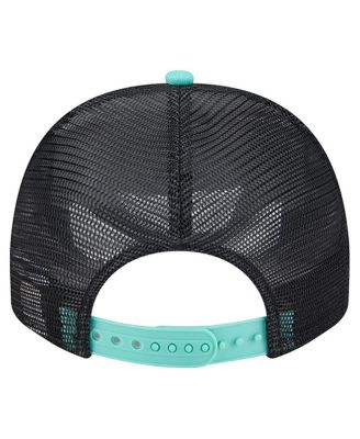 Men's and Women's White/Black New York Liberty Banner Foam Front 9FIFTY A-Frame Adjustable Trucker Hat