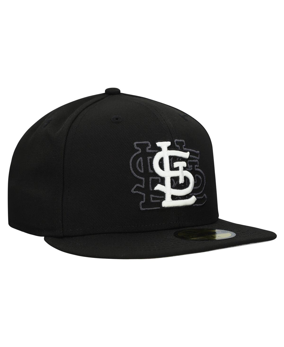 New Era Men's Black St. Louis Cardinals Tri-hit 59fifty Fitted Hat In Black