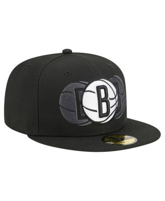 Men's Black Brooklyn Nets Tri-Hit 59Fifty Fitted Hat