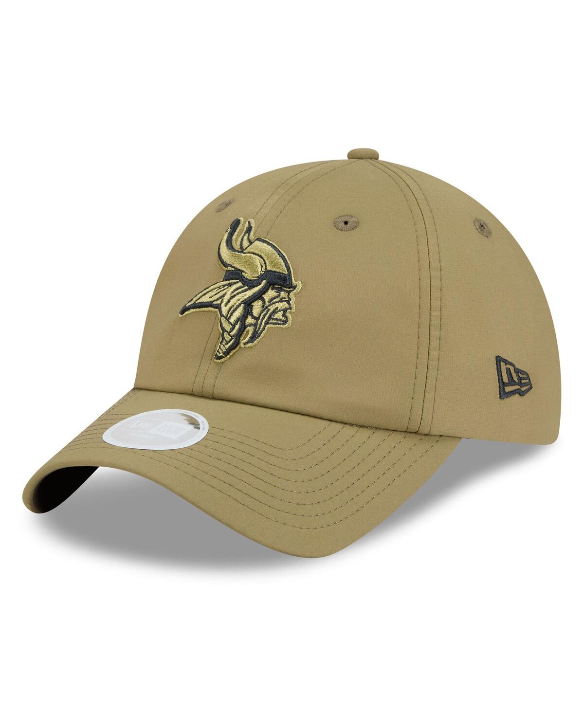New Era Women's Green Minnesota Vikings 2025 Salute To Service Pony Tail Adjustable Hat In Brown