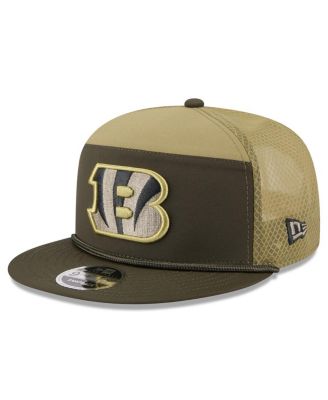 Men's Dark Green Cincinnati Bengals 2025 Salute to Service Split Panel 9FIFTY Snapback Hat