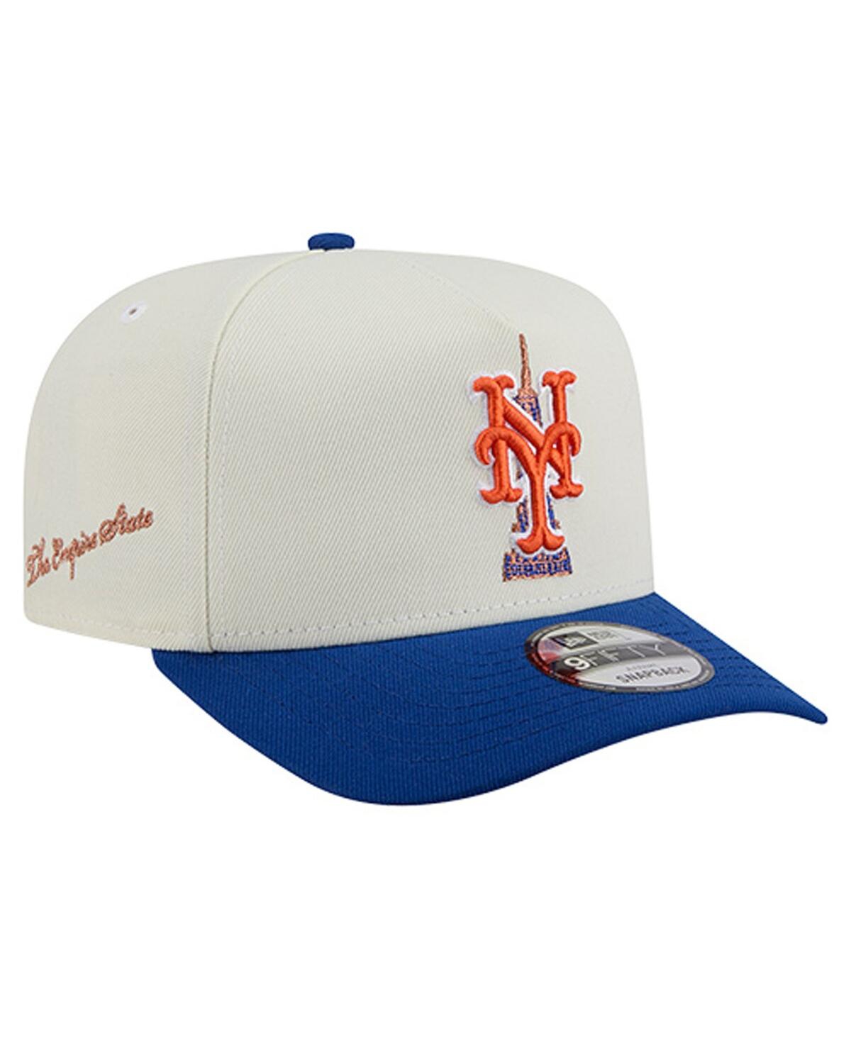 New Era Men's Cream/royal New York Mets Two-tone Empire State 9fifty A-frame Adjustable Hat In White