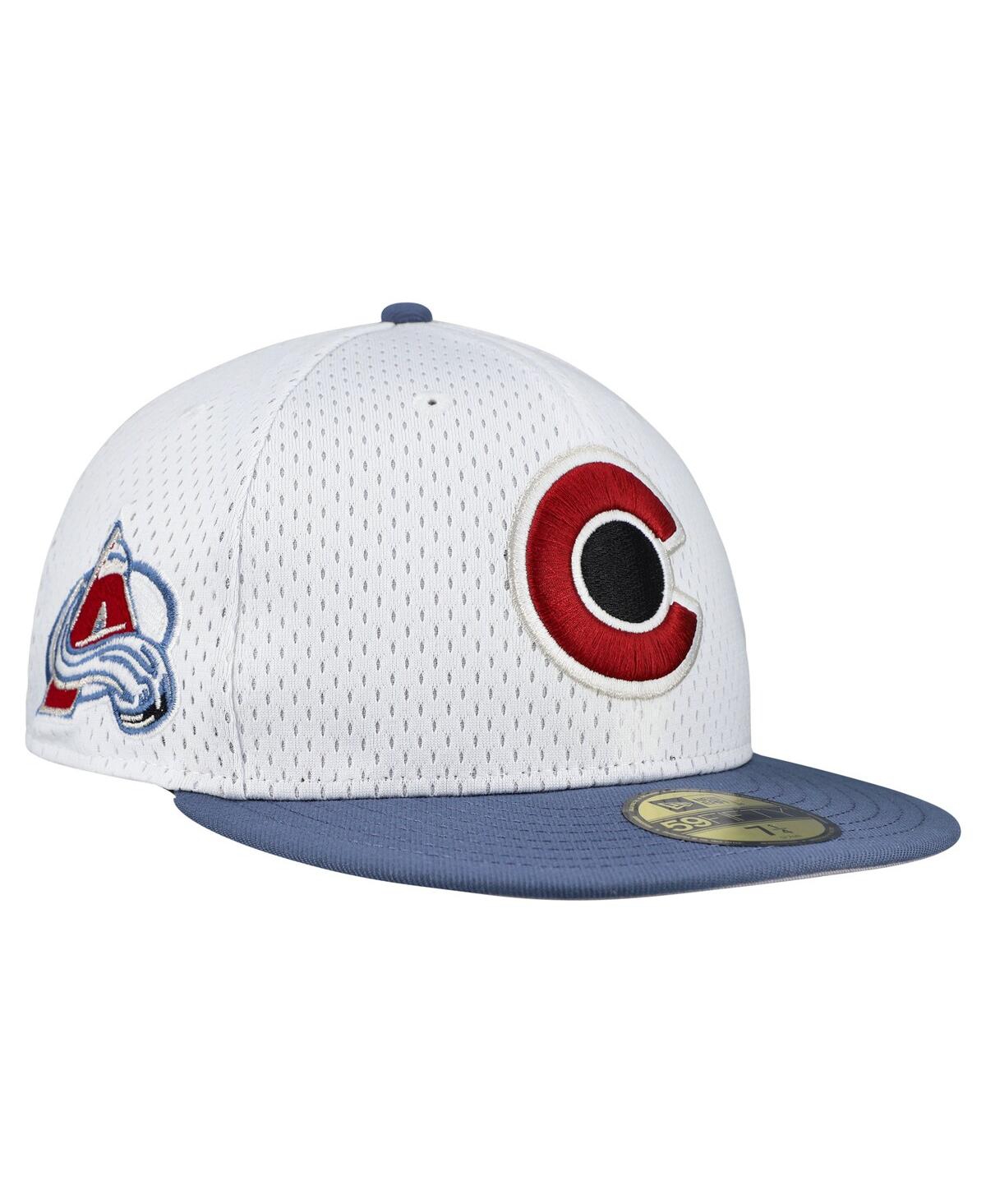 New Era Men's White/Navy Colorado Avalanche Mesh Crown Two-Tone 59FIFTY Fitted Hat