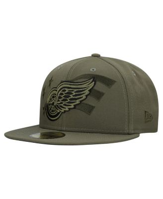 New Era - Men's Olive Detroit Red Wings Military Appreciation Flag 59FIFTY Fitted Hat