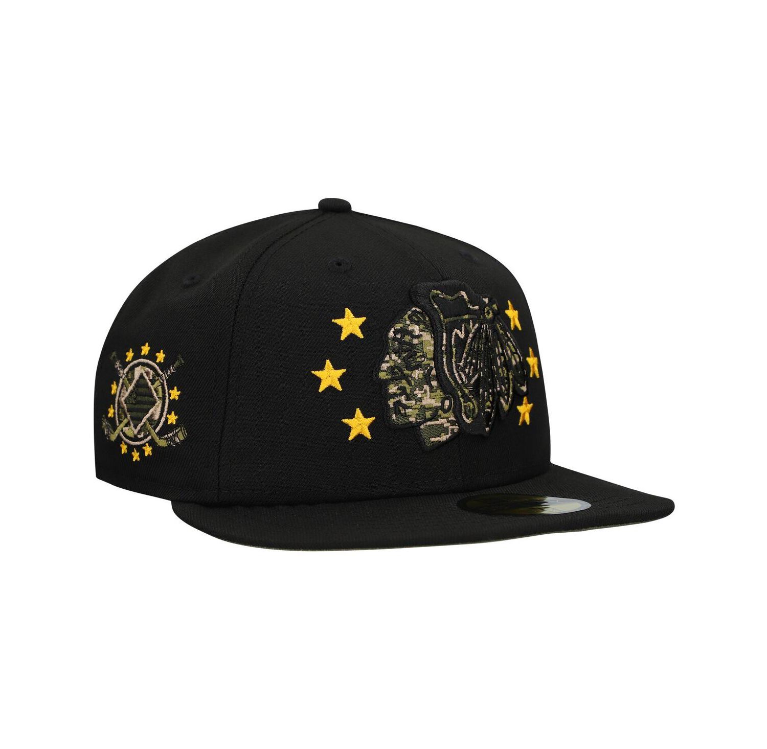 Men's Black Chicago Blackhawks Military Appreciation Digital Camo Stars 59FIFTY Fitted Hat