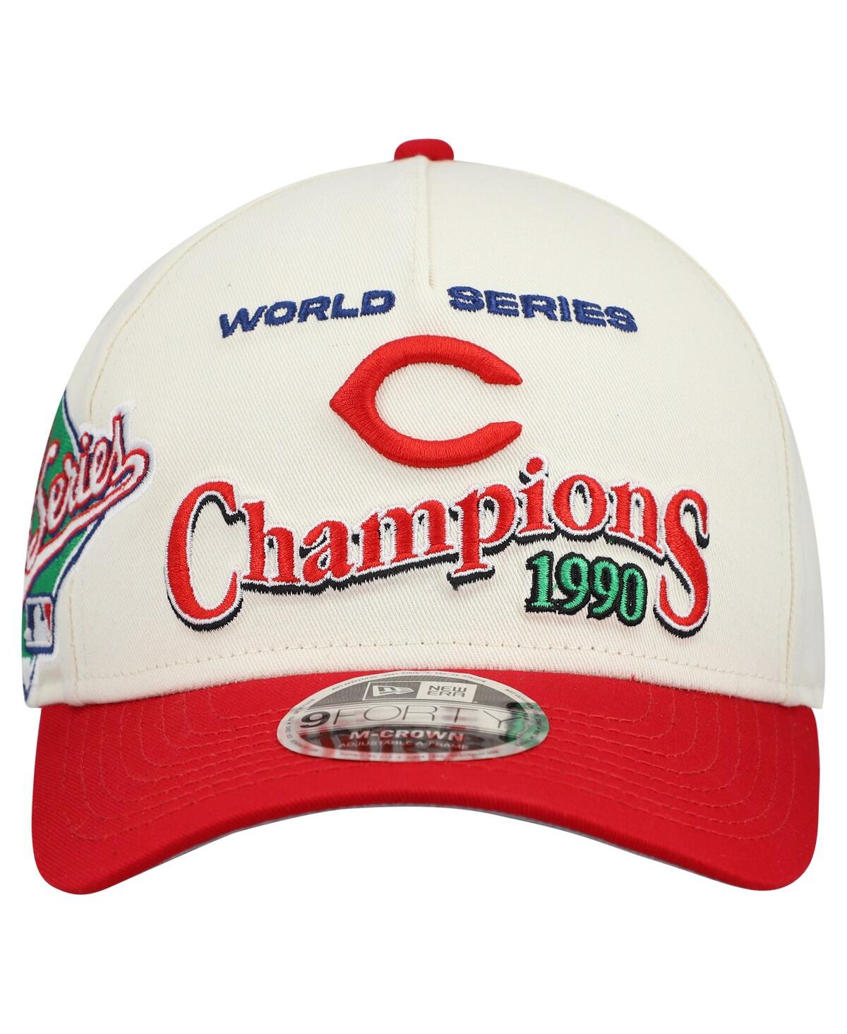 New Era Men's Cream/Red Cincinnati Reds World Series 9FORTY M-Crown Adjustable Hat