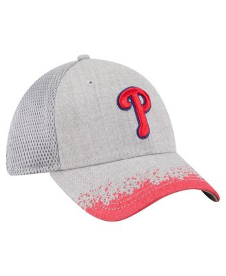 Men's Gray Philadelphia Phillies Visor Paint Splatter 39THIRTY Flex Hat