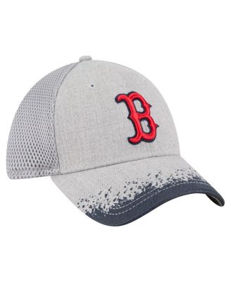 Men's Gray Boston Red Sox Visor Paint Splatter 39THIRTY Flex Hat