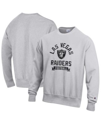 Champion - Men's Heather Gray Las Vegas Raiders Reverse Weave Fleece Pullover Sweatshirt