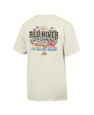 Men's Cream Texas Longhorns vs. Oklahoma Sooners Red River Rivalry Stadium Match Up T-Shirt
