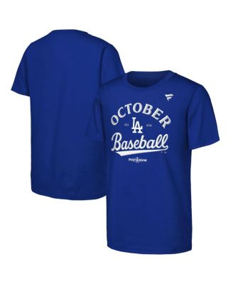 Fanatics - Big Boys and Girls Royal Los Angeles Dodgers 2025 MLB Postseason Locker Room T-Shirt