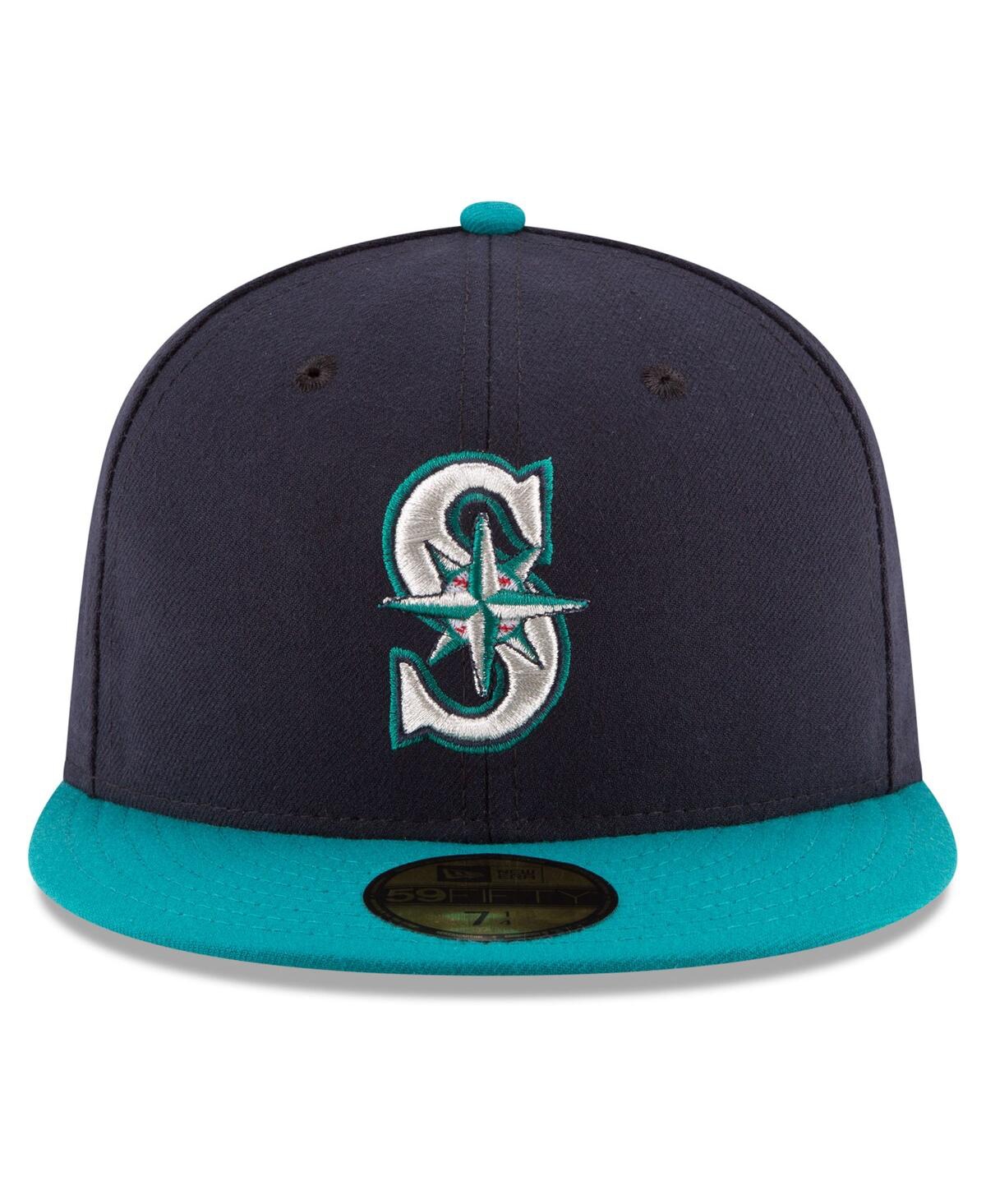 New Era Men's Navy/Teal Seattle Mariners 2025 Mlb Postseason Side Patch 59FIFTY Fitted Hat