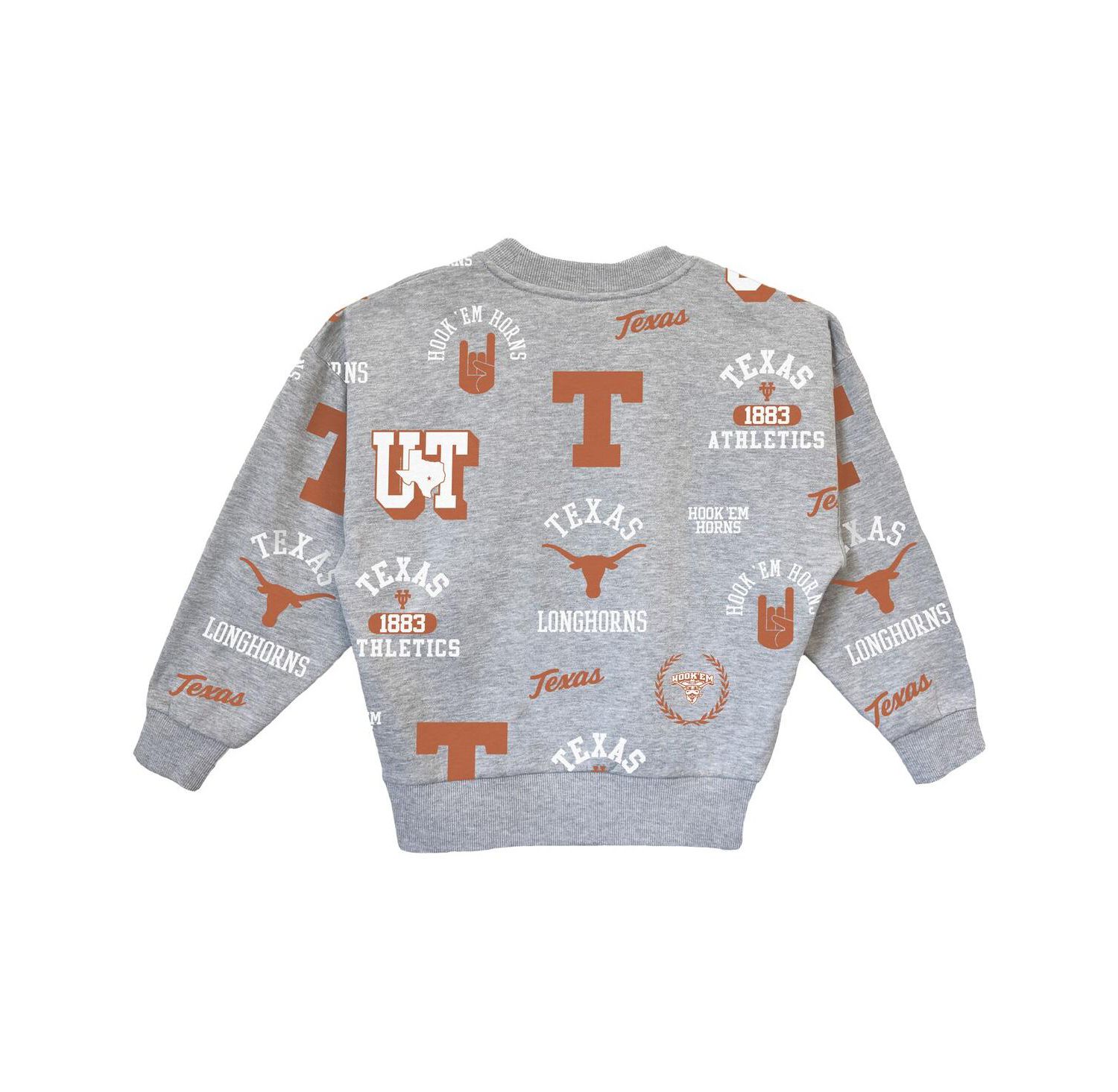 Big Girls Gray Texas Longhorns Always on Repeat Pullover Sweatshirt
