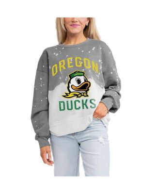 Gameday Couture - Women's Gray Oregon Ducks Twice As Nice Faded Crewneck Sweatshirt